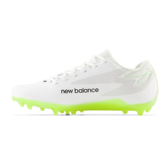 New Balance Mens Rush V4 Low Lacrosse Cleatss Size 12 White Neon Green NWOB - Picture 1 of 12